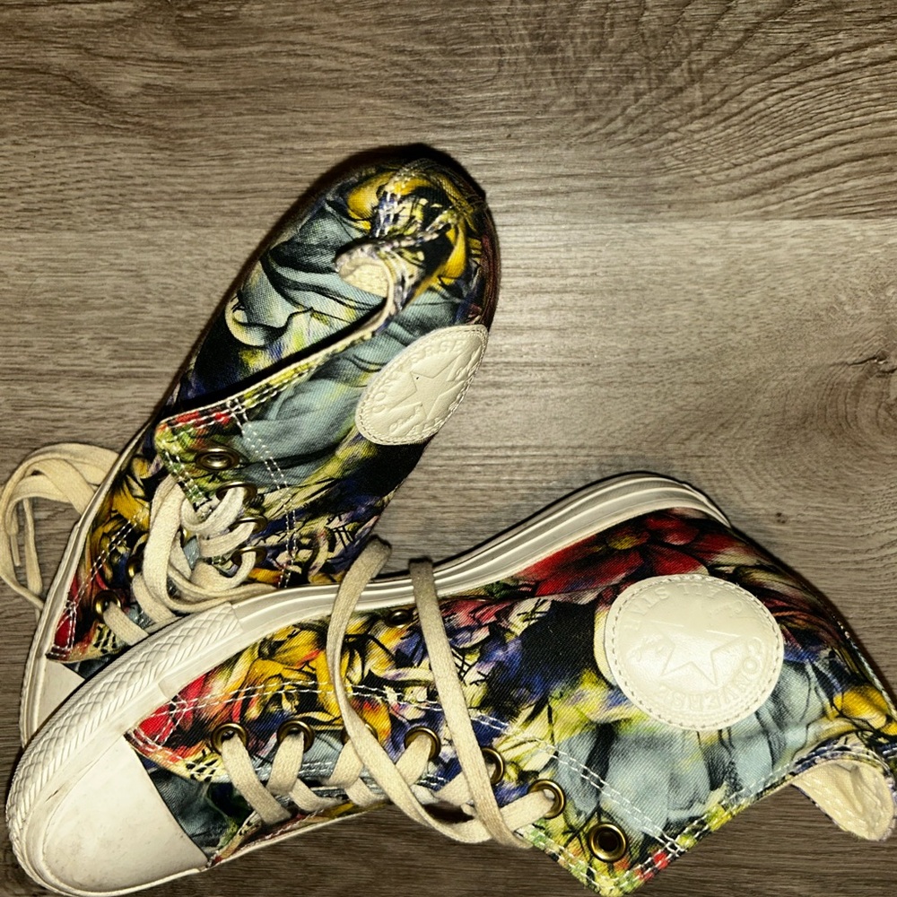 Colorful High-Top Sneakers with Abstract Design